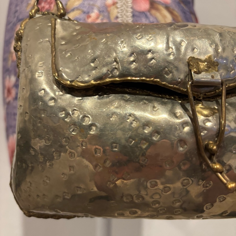 Vintage Mexican mixed metal copper brass shoulder bag - Picture 9 of 16